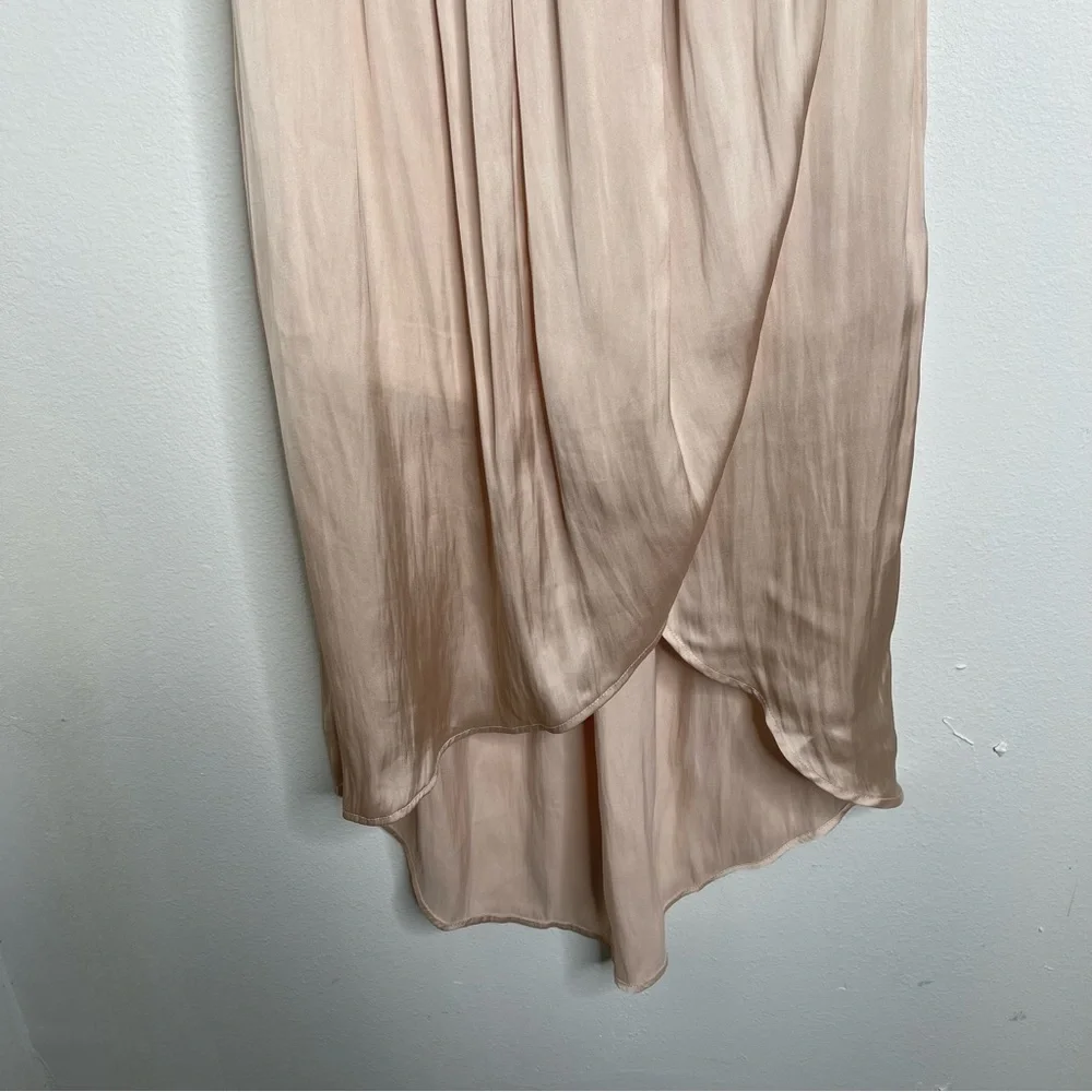 Lovers + Friends Night Lights Strapless Satin Midi Dress Champagne Sz XS Fairy - Picture 7 of 16